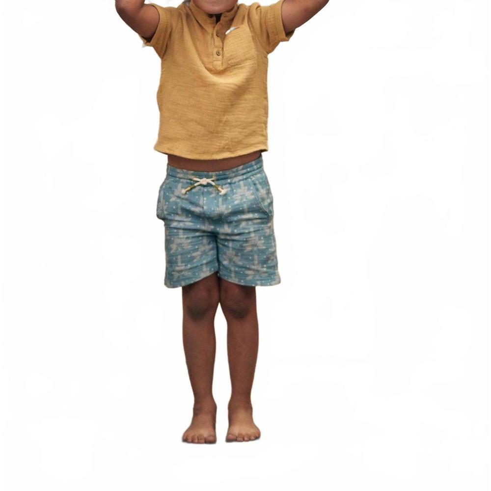 NEW LOUISE MISHA boys bermuda obiki short in blue peacock